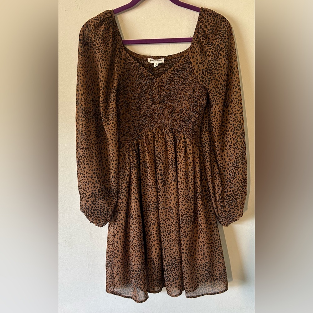 Newbury Kustom Brown Leopard Long Sleeve Dress